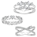 Genuine 925 Sterling Silver Rings Jewelry Heart-shaped Design Minimalism Finger Ring for Women Anniversary Valentine's Day Gift