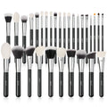 BEILI 30pcs Black Luxury Complete Professional Makeup Brushes Kit Custom Natural Goat Hair Make up Brush Set Private Label