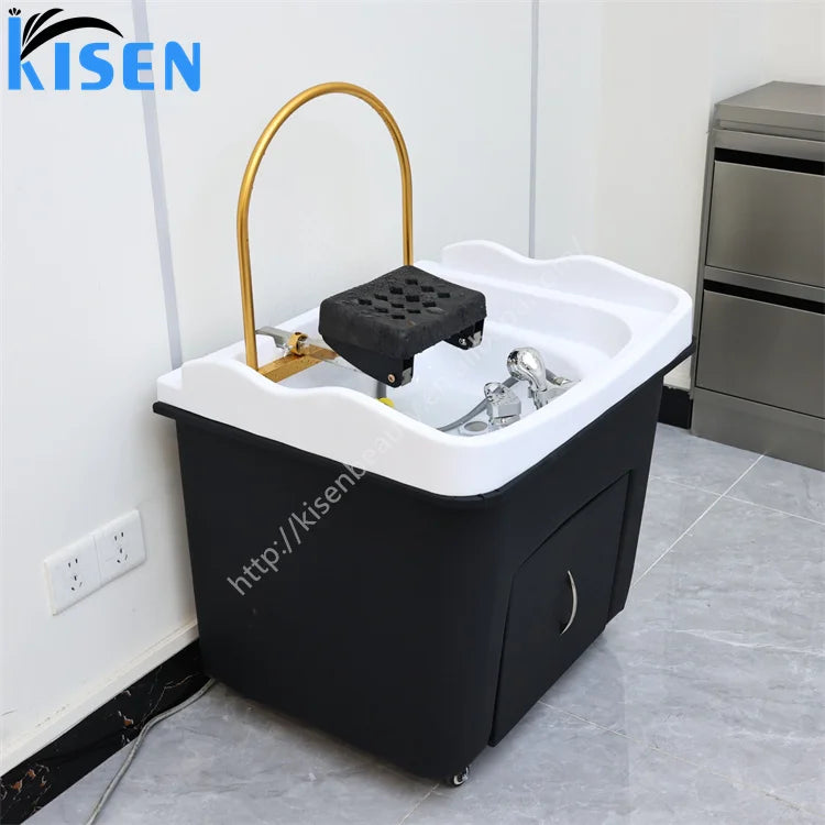 KISEN Japanese Portable Modern Design Head Spa Therapy Hair Washing Salon Equipment for Hair Salon Use with Plumbing