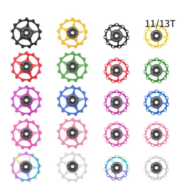 Meroca 7/8/9/10 Speed Rear Derailleur Pulley Jockey Wheel 11T 13T Metal Sealed Bearing Guide Pulleys for MTB Road Bike Alloy