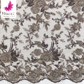 2022 NEW ARRIVAL Handwork Embroidered Beaded Tulle Fabric Beads Sequined Net Fabric Wedding Embroidery Lace Fabric HY1322-2