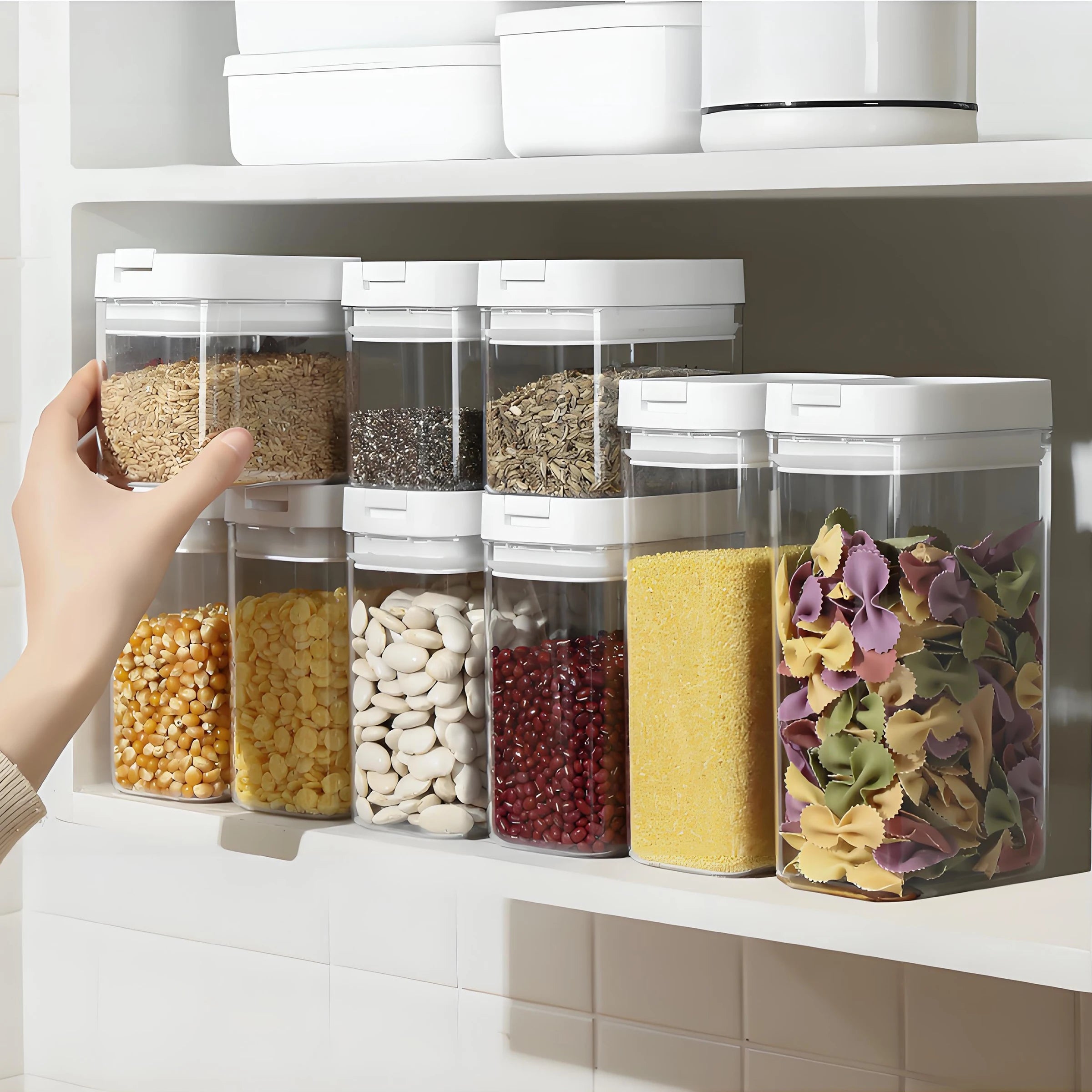 Custom Logo Kitchen Food Storage Box with Transparent Plastic Silicone Seal and Hot Latch Modern Design Containers