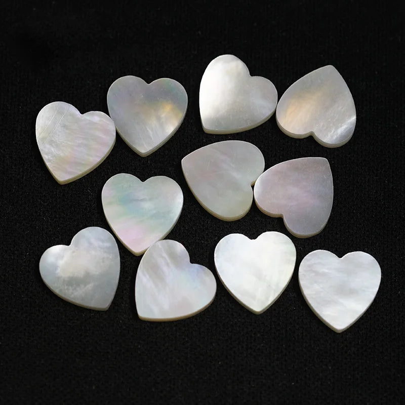 Custom Made Heart Shape Natural White Mother of Pearl