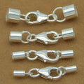 Wholesale 925 Sterling Silver Leather Rope Cord Connection Buckle Lobster Claw Clasp for Jewelry Making Hole 1/1.5/2/3/4/5mm
