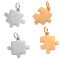 Tarnish Free Stainless Steel Couple Jigsaw Puzzle Pendant Charm for Customized Laser Engraved DIY Jewelry