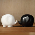 Wholesale Creative Black White Ceramics Elephant Cute Decoration Sample Room Children's Room Animal Abstract Figurine Soft Decor