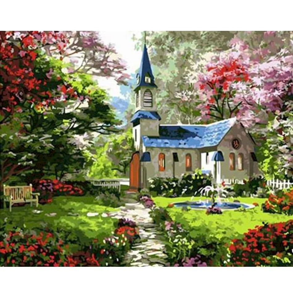 Pack Paint by Number for Adults Kits Countryside Landscape Modern Picture Coloring by Numbers for Diy Gift Home Wall Decor