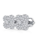 Hip Hop Iced Out Moissanite Earrings Jewelry 925 Sterling Silver Stud Earrings for Women Lucky Four Leaf Clover Stud Earrings