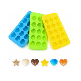 Reusable BPA Free Custom Logo Silicone Easy Release Heart Shell Star Shaped Ice Cube Freezing Mold Ice Cube Tray