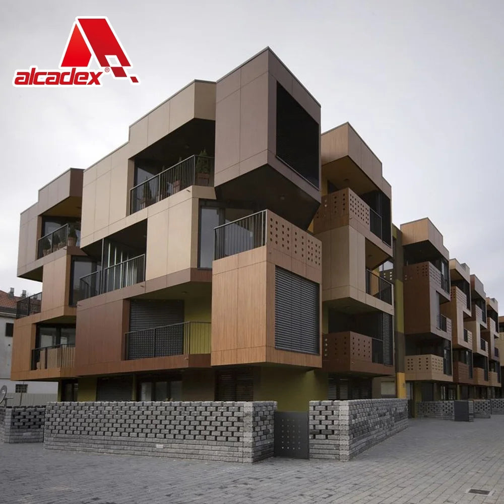 Building Materials Waterproof Decor Panel Wood Grain Aluminum Composite Panel Exterior Aluminum Metal Wall Cladding for Facades