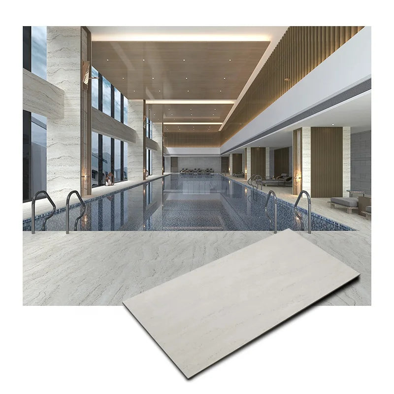 Linear Travertine Matte Wall and Floor Polished Porcelain Tiles