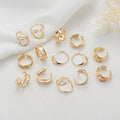 Wholesale Irregular Simple Various Design Ring Brass 14K Gold Plated Fashion Versatile Open Adjustable Rings