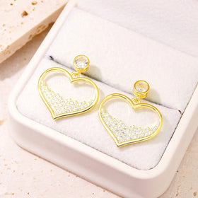 New 925 Sterling Silver Heart Shape Jewelry Set Fashion Necklace Earring Jewelry