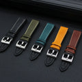 Luxury Vintage Italian Leather+FKM Rubber Hybrid Watch Strap Top Grain Leather Rubber Wrist Strap Custom Engrave Logo