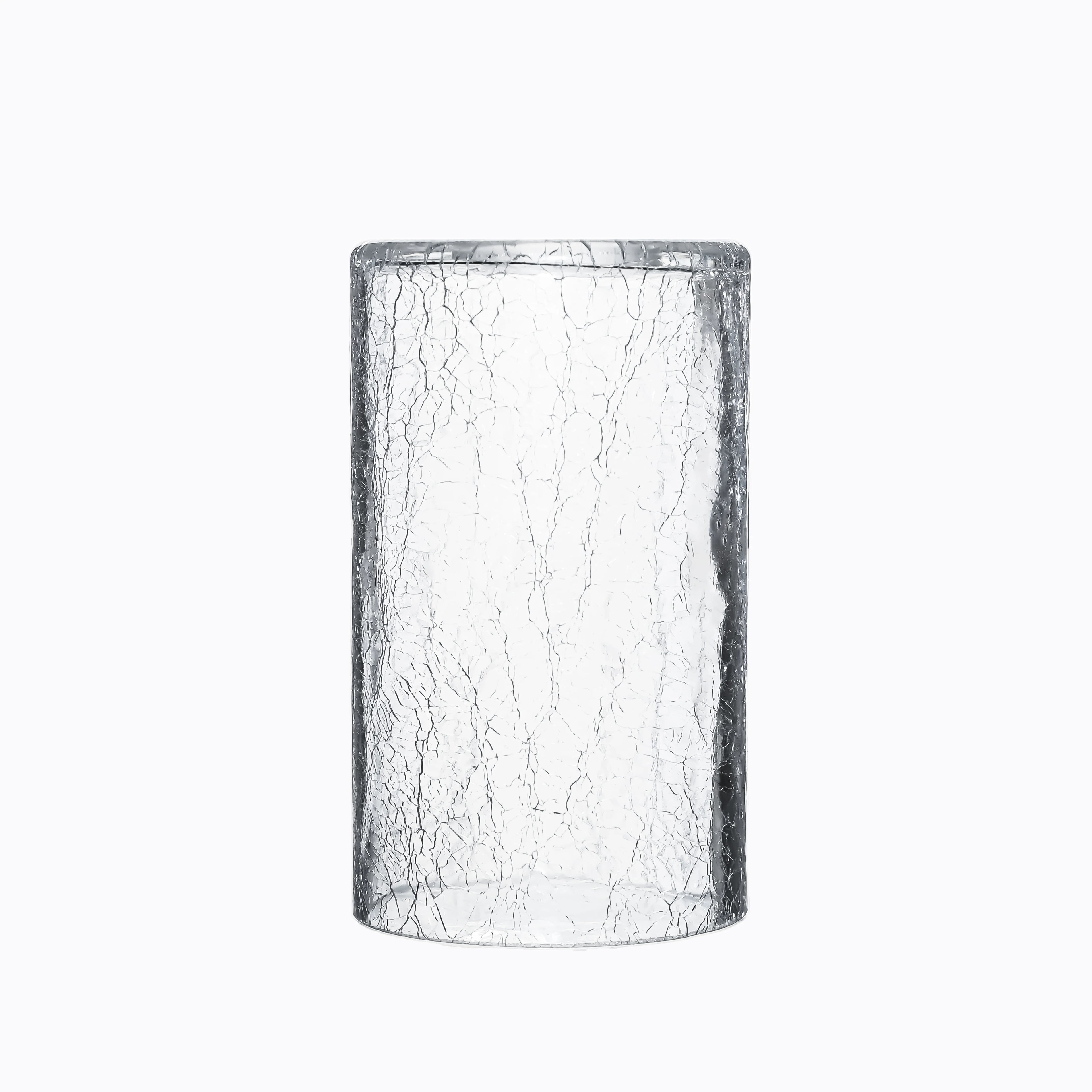 Factory Bubble Textured Cylinder Glass Lampshade Wall Light Fixture for Indoor Entrance Hallway Balcony Courtyard Terrace Front