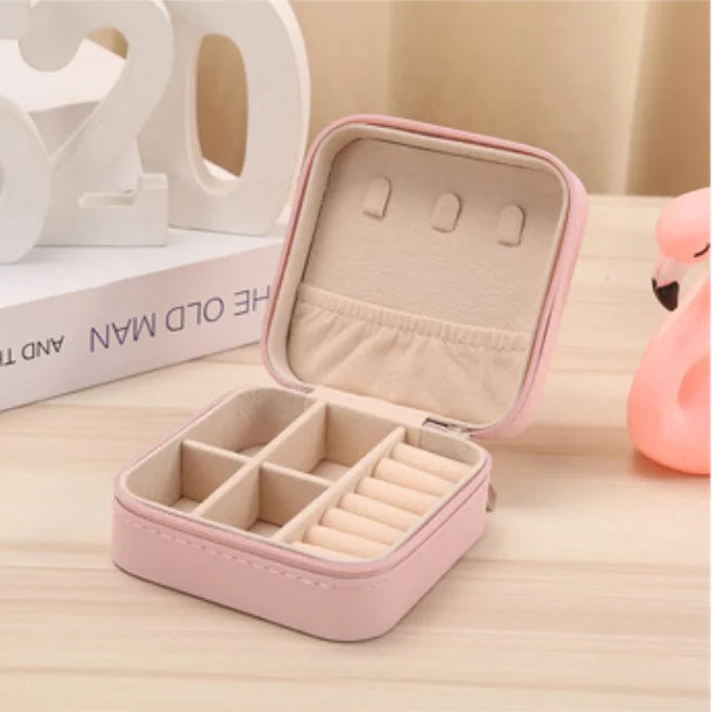 Luxury Wholesales Mini Portable Jewellery Box Storage Organizer Ring Leather Travel Caes Jewelry Box