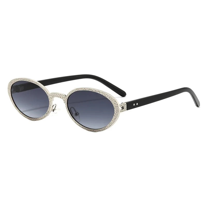 2024 Wholesale Retro Small Oval Frame Sunglasses for Women Men Custom logo Fashion Uv400 Sunglasses
