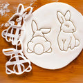 Saffron Cute Rabbit 2 Designs 3D Plastic Cookie Cutter Handmade Sandwich Nut Rabbits Bunny Mold for Bakers