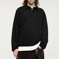 Custom 400 Gsm 500gsm Tech Cashmere Fabric Men Drop Shoulder Oversized Heavy Cotton Fleece Pullover Polo Sweatshirts Hoodie