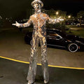 Support Customized Interactive Props Dancer Costume/led Suit Mirror Costume for Performance