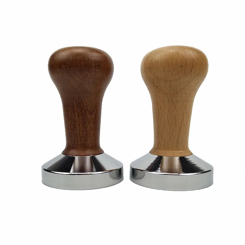 2025 Coffee Accessories  51/58mm Stainless Steel Base Wooden Handle Espresso Coffee Tamper