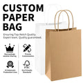 Custom Designed Kraft Paper Shopping Bags Classic Style for Certified for Supermarket Use with Logo Printed Promotion Gift U