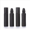 Stock Empty 10ml Black Color Essential Oil Roller Bottle With Black Obsidian Roller