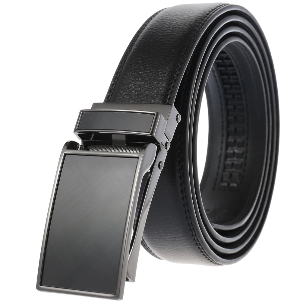 30mm Men's Leather Belt With Alloy Buckle Automatic LY33-0132-1