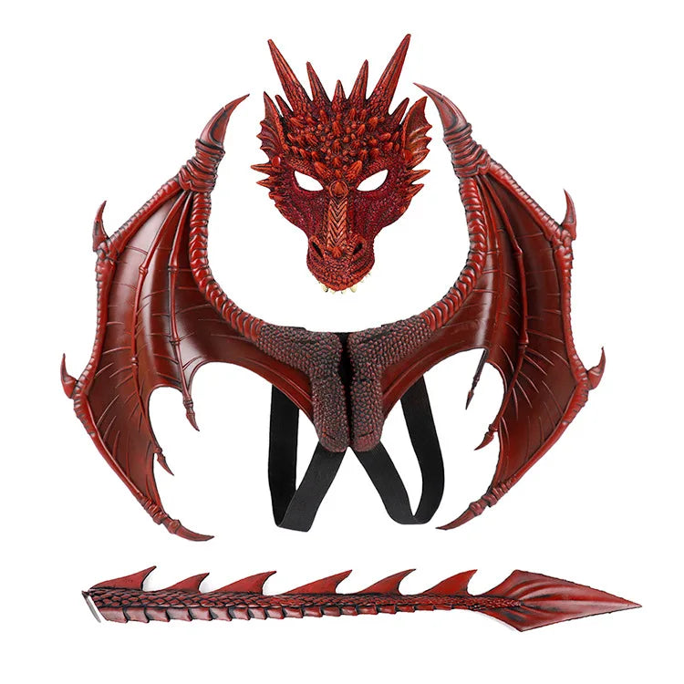 Animal Cosplay Dragon Costume Purim Christmas Gift Carnival Party Kids Cosplay Set Wing and Tail Children's Day  Costume