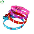 OKSILICONE Cute Silicone Pet Collar With Bell for Cats and Dogs Colorful Heart Pattern Adjustable Silicone Necklace for Pets