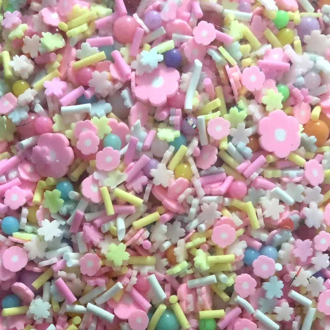 1KG Mixed Colorful Beads Shaker Filler Attractive Flowers Sakura Clay Slices Figurine Sprinkles Slime Supplies Craft Non-toxic