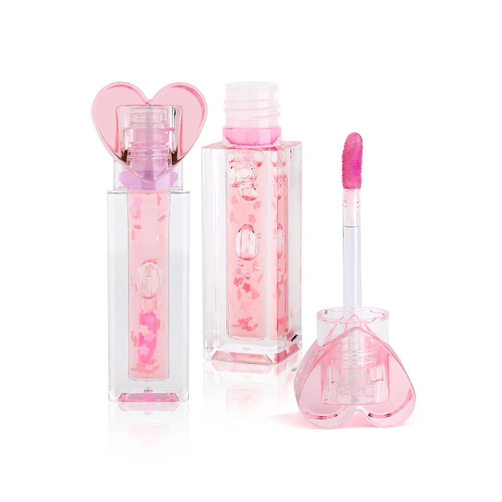 Private Label PH-Responsive Clear Vegan Lip Gloss Color-Changing Lip Balm Oil Pink Shimmer Lip Plumper Oil Custom Moisturizing