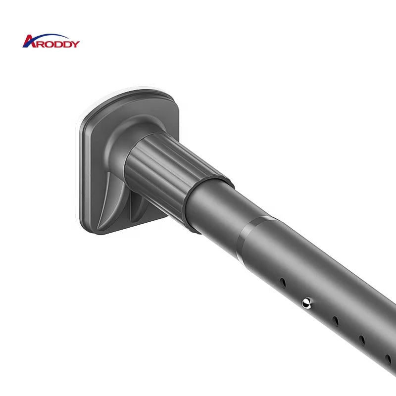ARODDY Black Bathing Window Telescopic Adjustable Curtain Rod Without Drilling