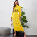 OUDINA Fashion Casual Stand Collar Diamond Long Sleeved Long Skirt Women's Sets Solid Women 2 Piece Sets Elegant Woman Sets