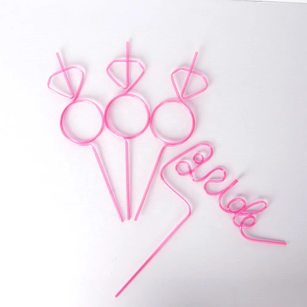 Large Plastic Drinking Sipping Straw Reusable for Bachelorette Bridal Wedding Shower Hen Party