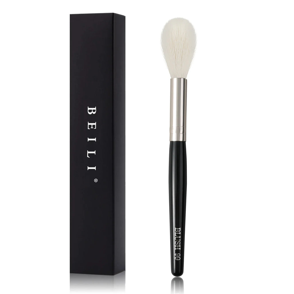 Custom Goat Animal Hair Professional Single Blusher Makeup Brush Highlighter Brush Loose Powder Brush Private Label with Box