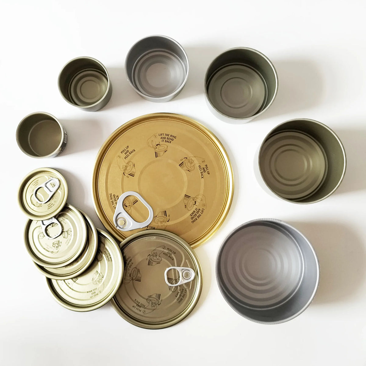 Custom Wholesale Ring Pull Tin Case Empty Metal Cans Food Grade Tinplate Tuna Tea Aluminum Cans 60ML 100ML 180ML