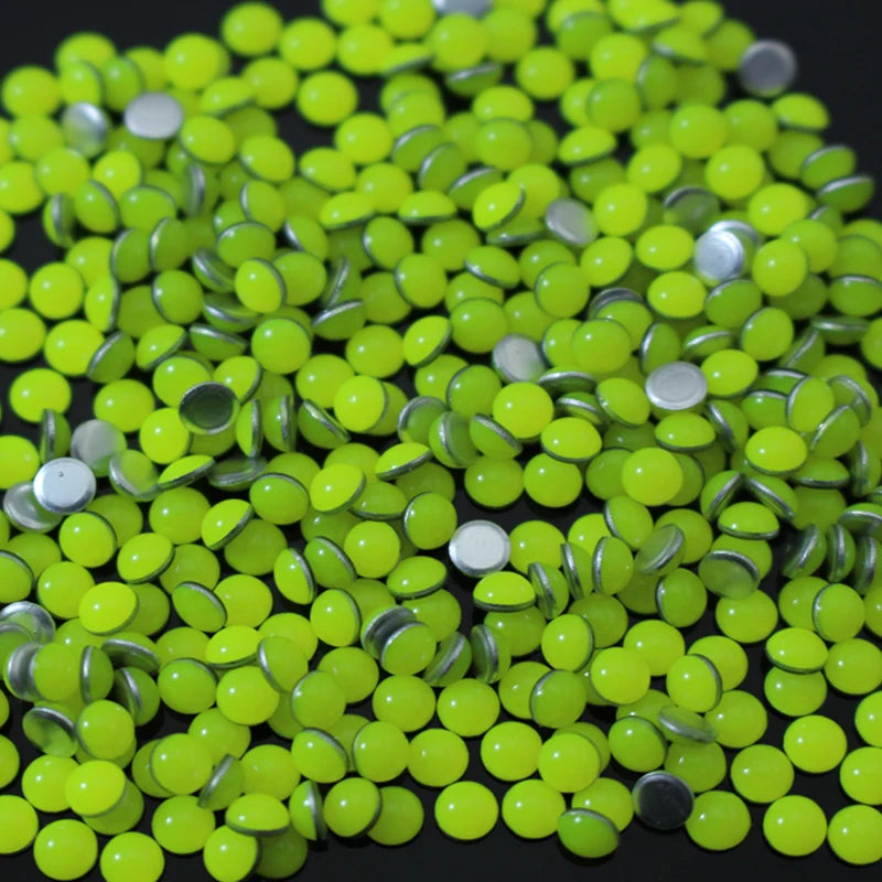 Lucky  Factory Bulk 7mm 8mm Hotfix  Resin RhineStone Hot Fix Pearl Half Round Hotfix Plastic Beads for Garment