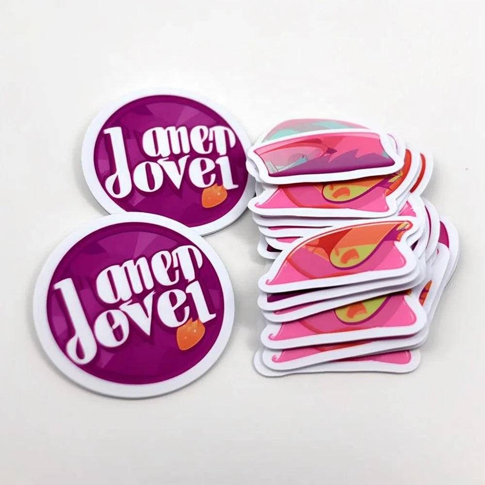 New Design Crystalcode Custom Pvc Adhesive Kiss Sheet Customized Roll Logo Label Transparent Vinyl Die Cut Sticker