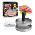 120 Free Patty Papers Included Non-Stick Aluminum Hamburger Press Kitchen Tool for Making Burgers Metal Patty Maker