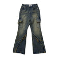 DENIMGUYS Men's Y2K Acid Washed Baggy Loose Denim Street Wear Hip Hop Trend Personality Men Jeans
