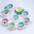 Hot Sale 3D Ceramic Creative Cartoon Bulk Coffee Cup Porcelain Mug with Animals Inside