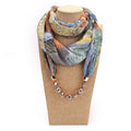 Chiffon Ethnic Flower Pattern Women's Four Seasons Sunscreen Scarf & Necklace