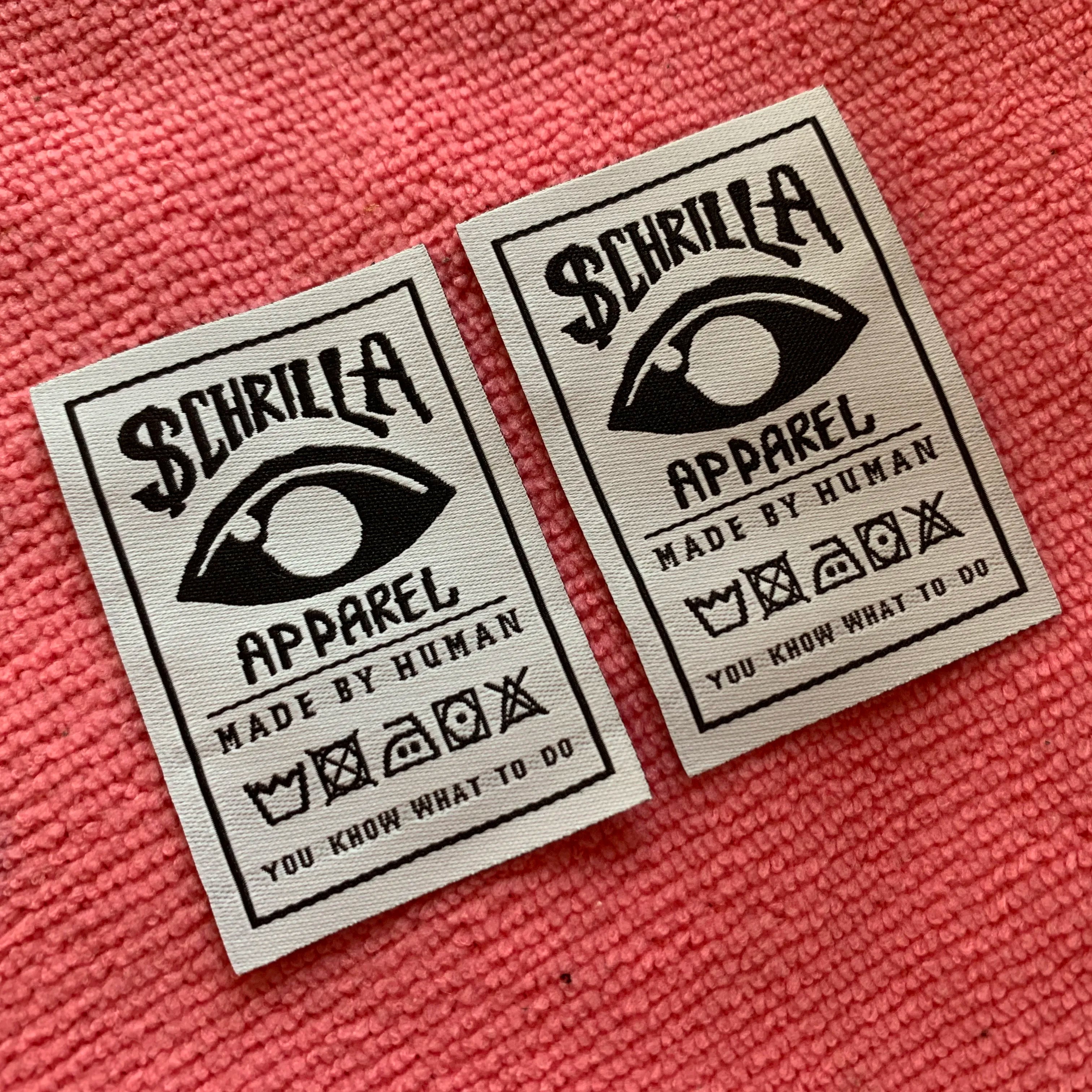 Straight Cut Washing Care Clothing Labelcomfortable Handfeeling Damask Woven Label for Inside
