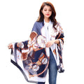 2025 New Chain Flower Print 130 * 190 Large Size Women's Chiffon Long Scarves Wholesale Fashion Scarf Shawl