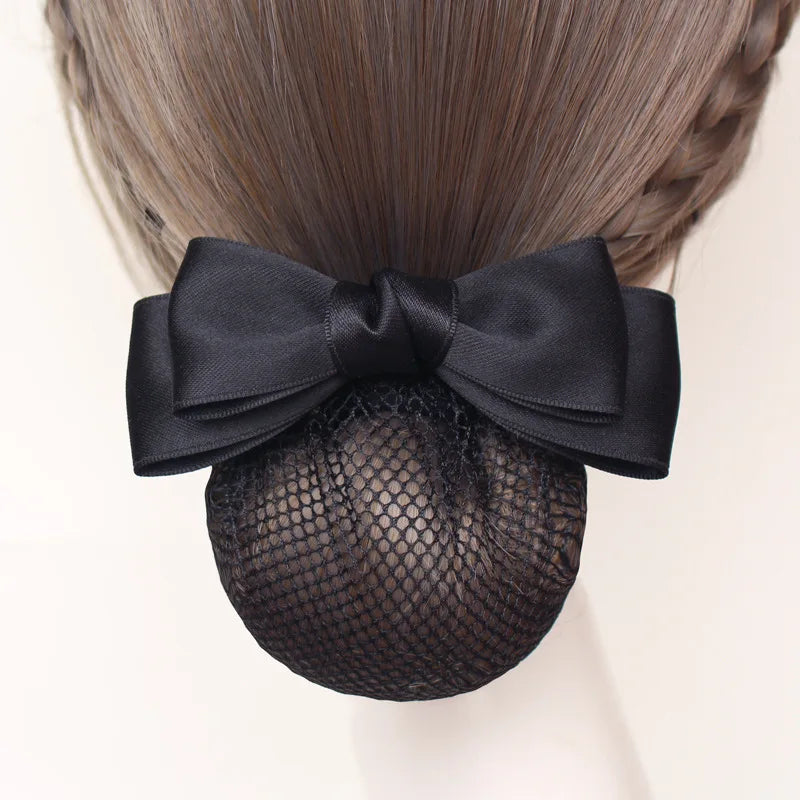 ShanHai Professional Head Flower Hotel Nurse Bank Lady Net Bag Bow Stewardess Hair Net Clip Accessories Hair Holder Headdress