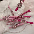Top Wholesale Hair Accessories Version Funky Atmosphere pink love Rhinesheets Sweet Kids Hair Clip Cute Girls Hairpin Ornamenr