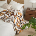 KTE Soft Rhombus Geometry Microfiber Knitted Throw Blanket Home Decoration Wholesale