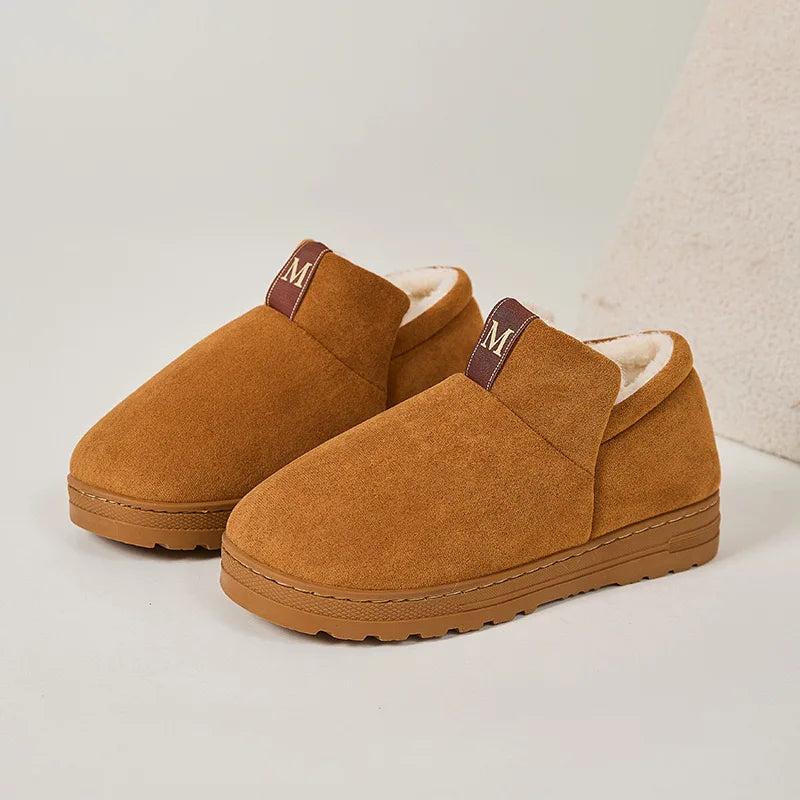 Women Men Couple Winter Micro Suede Thick Plush Fur Warm Snow Boot Indoor Outdoor Shoe MegaBDM
