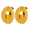Hip Hop Punk Style Hypoallergenic Jewelry Earrings Large Round 18k Gold Plated Stainless Steel Ball Stud Earring YF3435